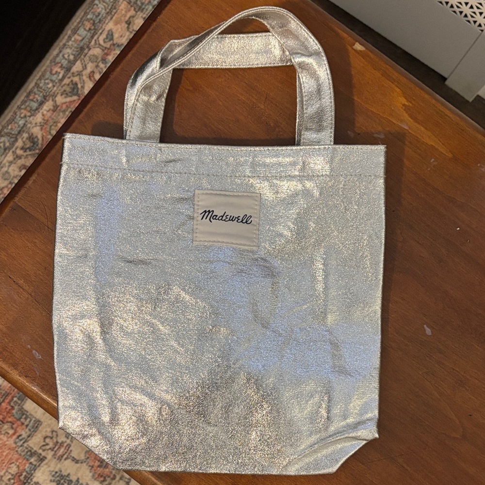 Madewell Metallic Small / Mini Silver Tote